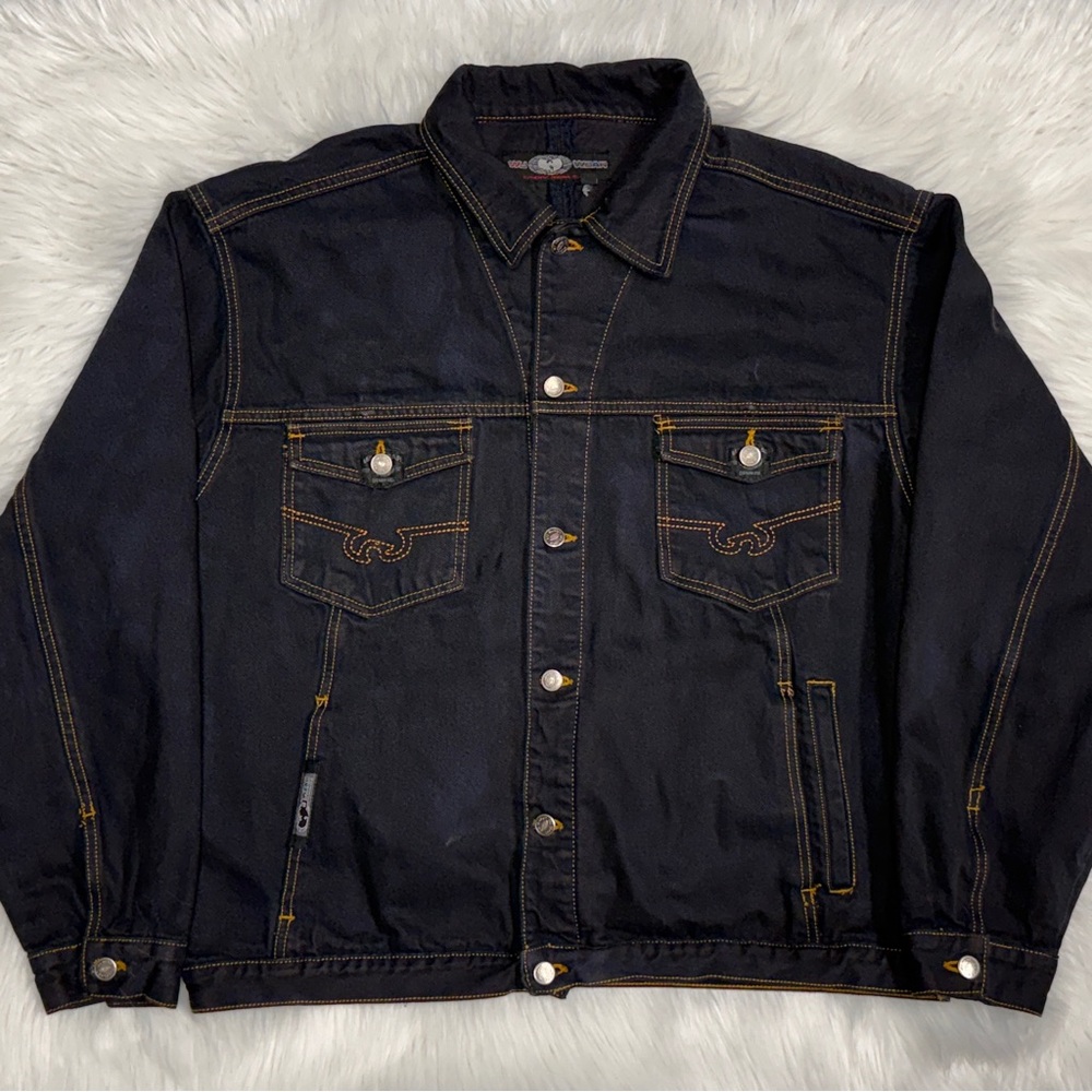 Vintage WU WEAR Dark Denim Jacket - 90s Y2K Wu Tang Clan Archive Streetwear